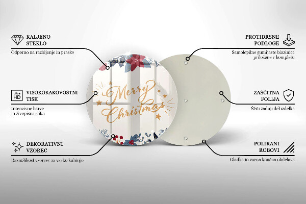 Tagliere in vetro temperato Merry Christmas