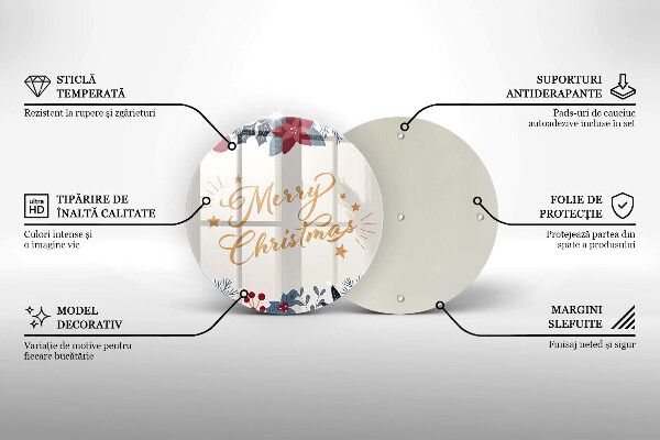 Tagliere in vetro temperato Merry Christmas