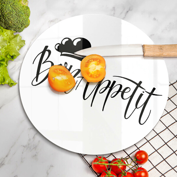 Tagliere in vetro temperato Iscrizione Bon Appetit