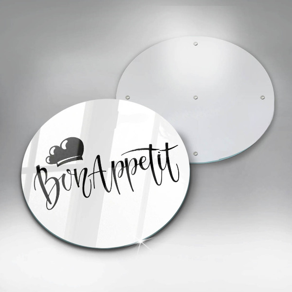 Tagliere in vetro temperato Iscrizione Bon Appetit