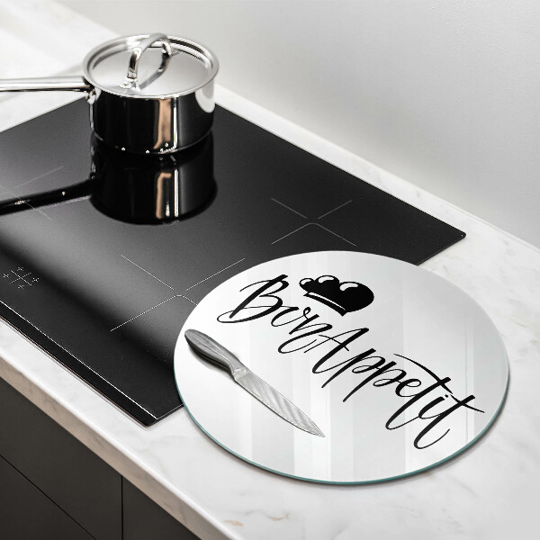 Tagliere in vetro temperato Iscrizione Bon Appetit