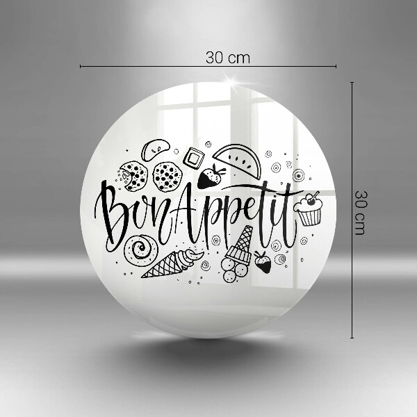 Tagliere in vetro temperato Iscrizione Bon Appetit