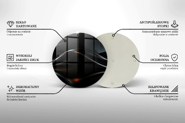Tagliere in vetro temperato Progettazione 3D astratta