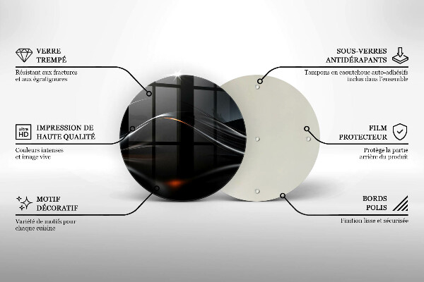 Tagliere in vetro temperato Progettazione 3D astratta