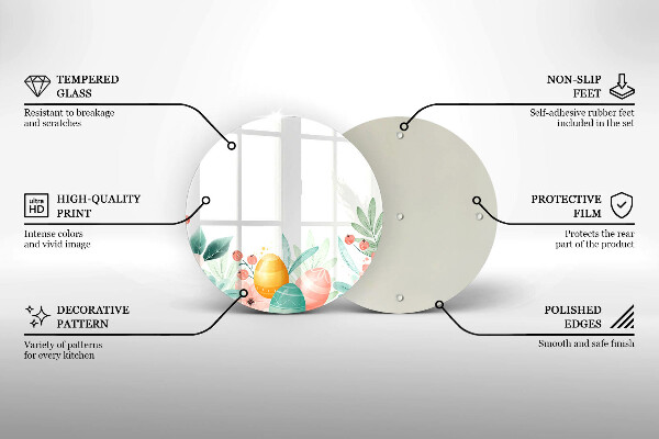 Tagliere in vetro uova di Pasqua