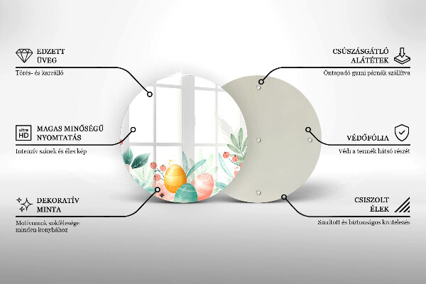 Tagliere in vetro uova di Pasqua