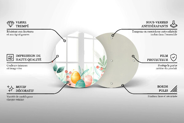 Tagliere in vetro uova di Pasqua