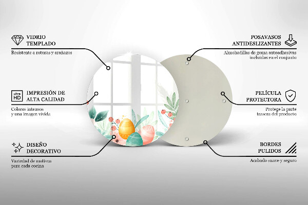 Tagliere in vetro uova di Pasqua