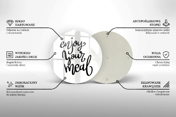 Tagliere in vetro temperato Enjoy your meal