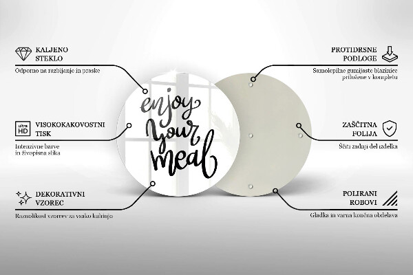 Tagliere in vetro temperato Enjoy your meal