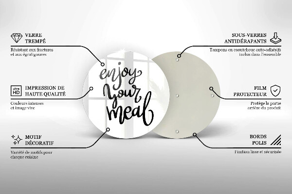 Tagliere in vetro temperato Enjoy your meal