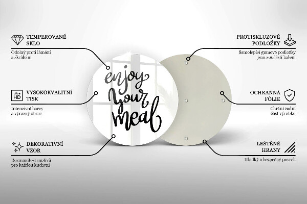 Tagliere in vetro temperato Enjoy your meal