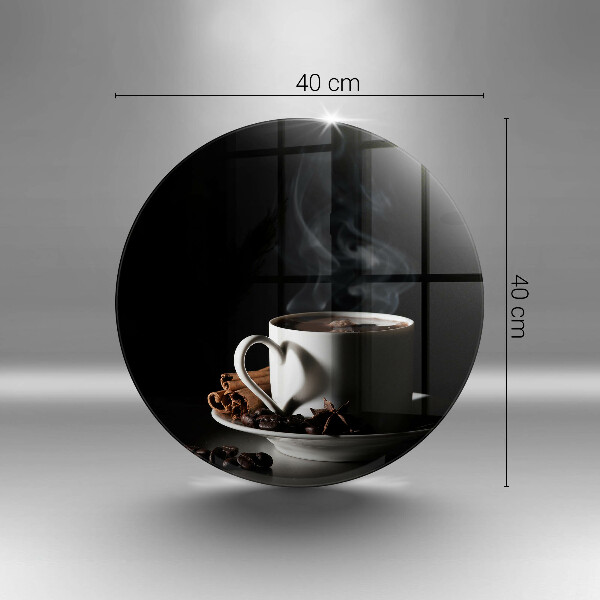 Tagliere in vetro Una tazza di caffè caldo