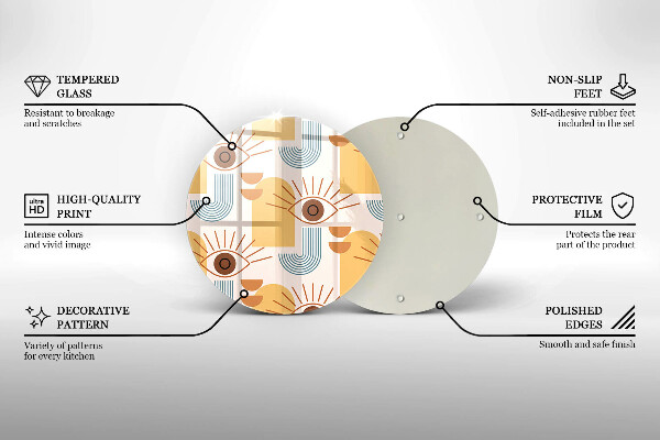 Tagliere in vetro Modello occhi boho