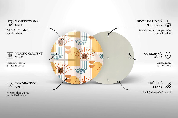 Tagliere in vetro Modello occhi boho