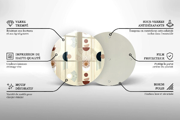 Tagliere in vetro Forme geometriche boho