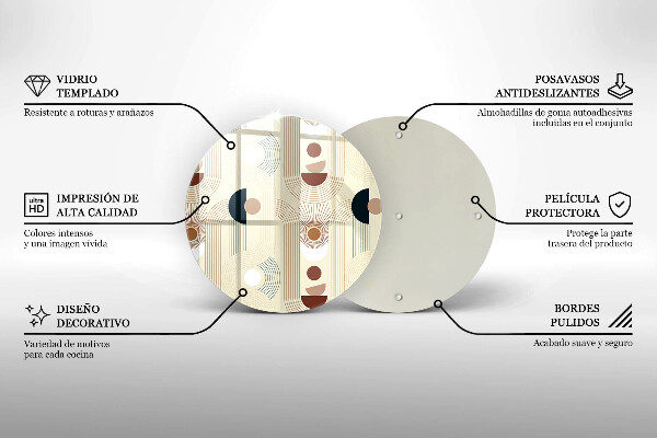 Tagliere in vetro Forme geometriche boho