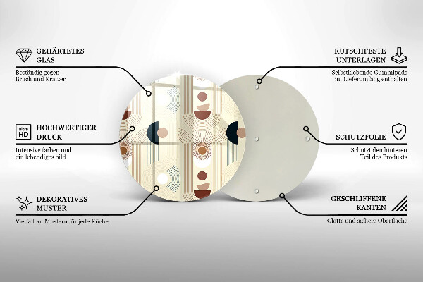 Tagliere in vetro Forme geometriche boho