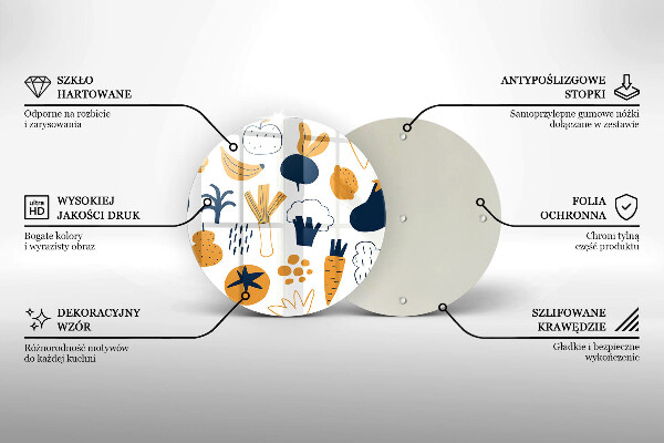 Tagliere in vetro Illustrazione del cibo
