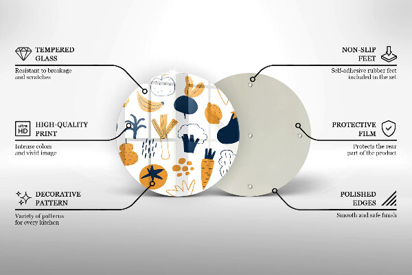 Tagliere in vetro Illustrazione del cibo
