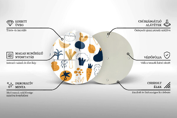 Tagliere in vetro Illustrazione del cibo