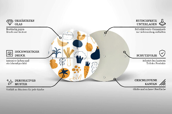 Tagliere in vetro Illustrazione del cibo