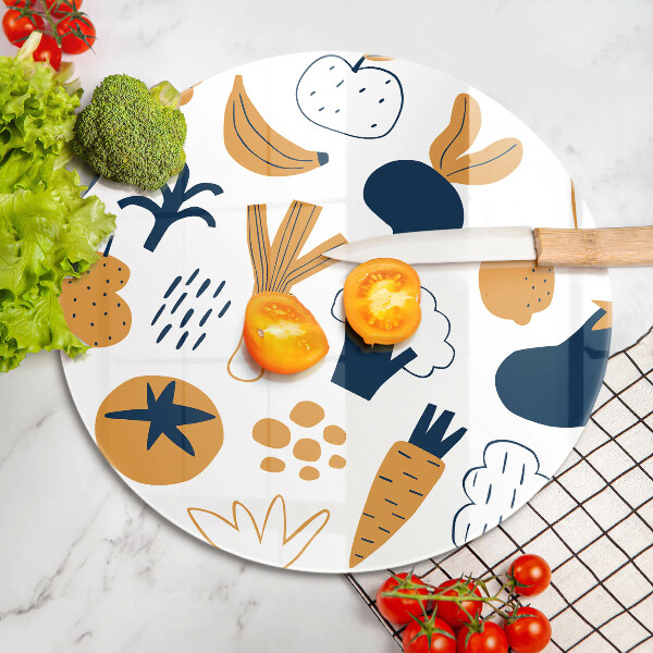 Tagliere in vetro Illustrazione del cibo