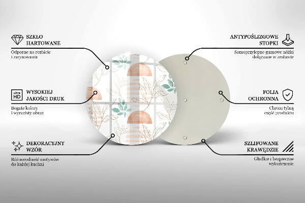 Tagliere in vetro Modello di foglie Boho