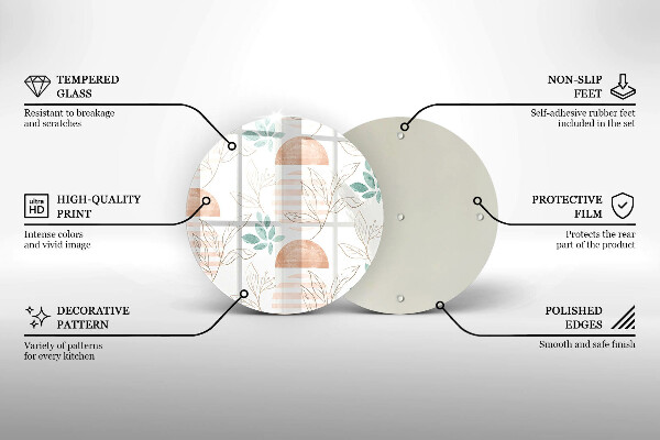 Tagliere in vetro Modello di foglie Boho