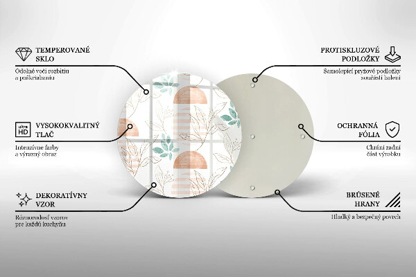 Tagliere in vetro Modello di foglie Boho