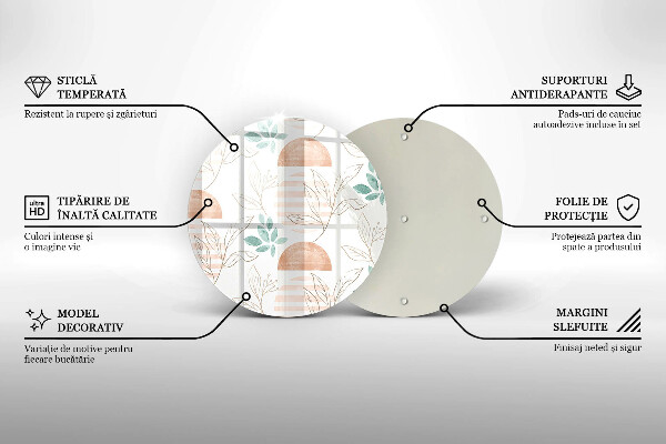 Tagliere in vetro Modello di foglie Boho