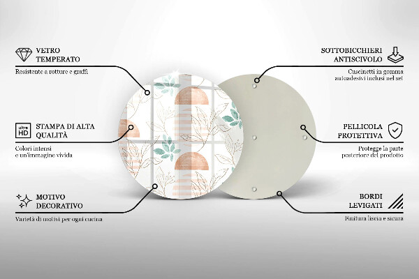 Tagliere in vetro Modello di foglie Boho