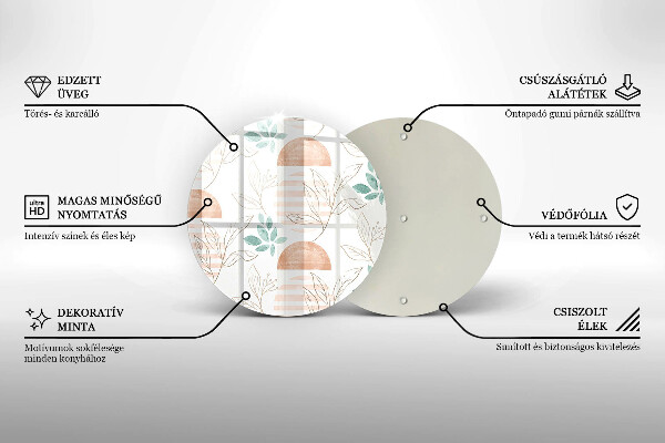 Tagliere in vetro Modello di foglie Boho