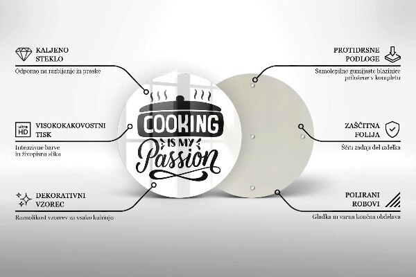 Tagliere in vetro Cucinare è la mia passione