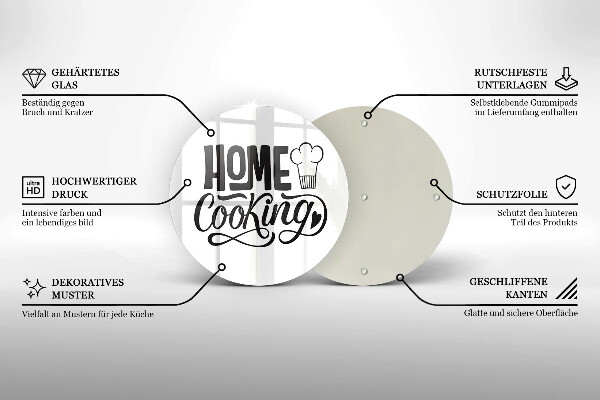 Tagliere in vetro Home cooking