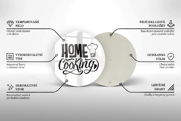 Tagliere in vetro Home cooking