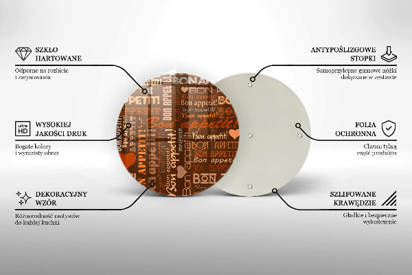 Tagliere in vetro Sottotitoli Bon appetit