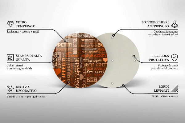 Tagliere in vetro Sottotitoli Bon appetit
