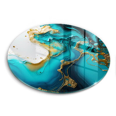 Tagliere in vetro temperato Astrazione turchese