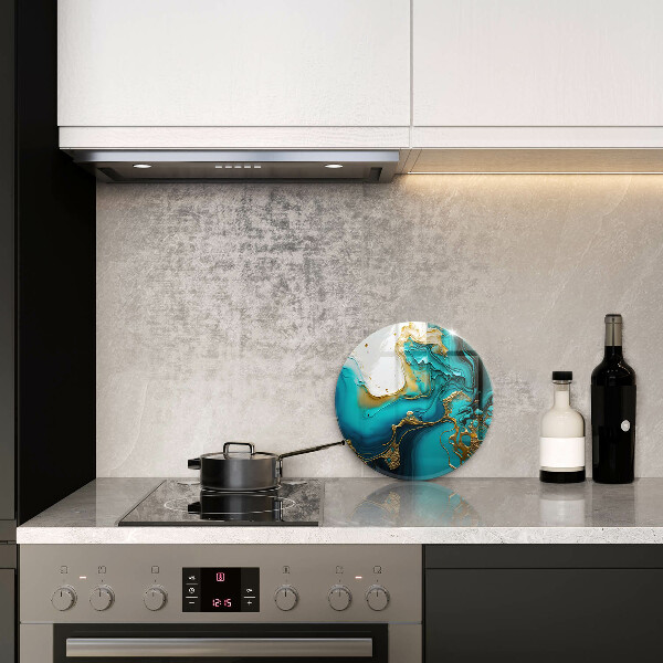 Tagliere in vetro temperato Astrazione turchese