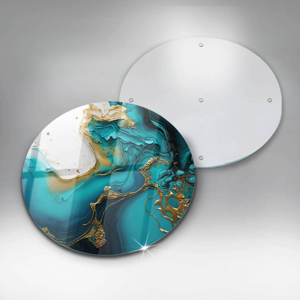 Tagliere in vetro temperato Astrazione turchese