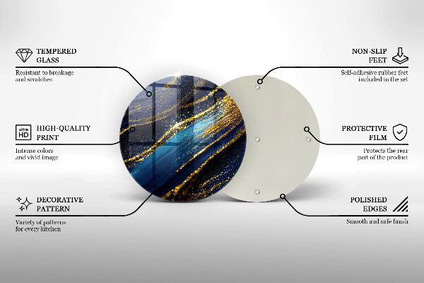 Tagliere in vetro temperato Astrazione blu navy