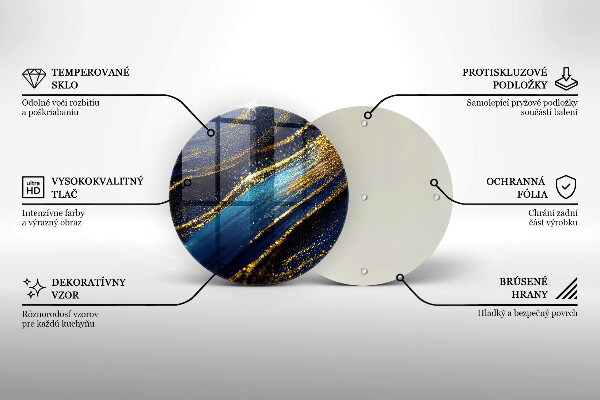 Tagliere in vetro temperato Astrazione blu navy