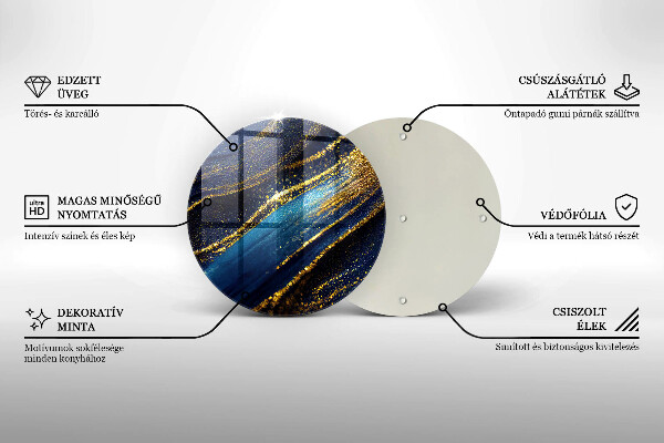 Tagliere in vetro temperato Astrazione blu navy