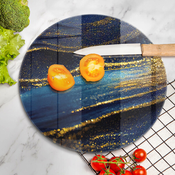 Tagliere in vetro temperato Astrazione blu navy