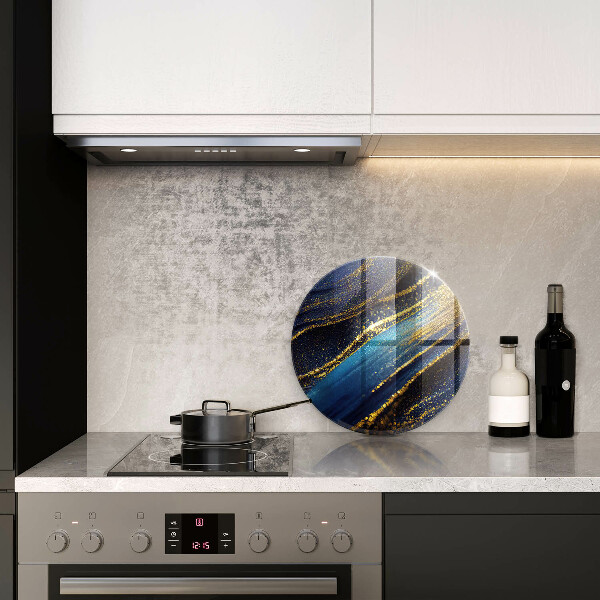 Tagliere in vetro temperato Astrazione blu navy