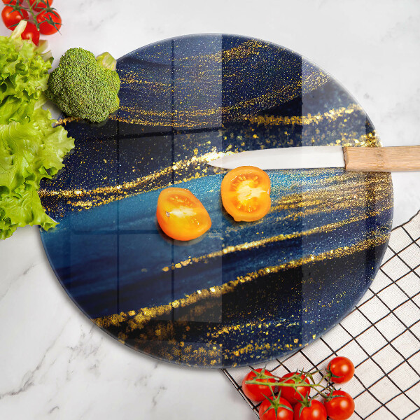 Tagliere in vetro temperato Astrazione blu navy