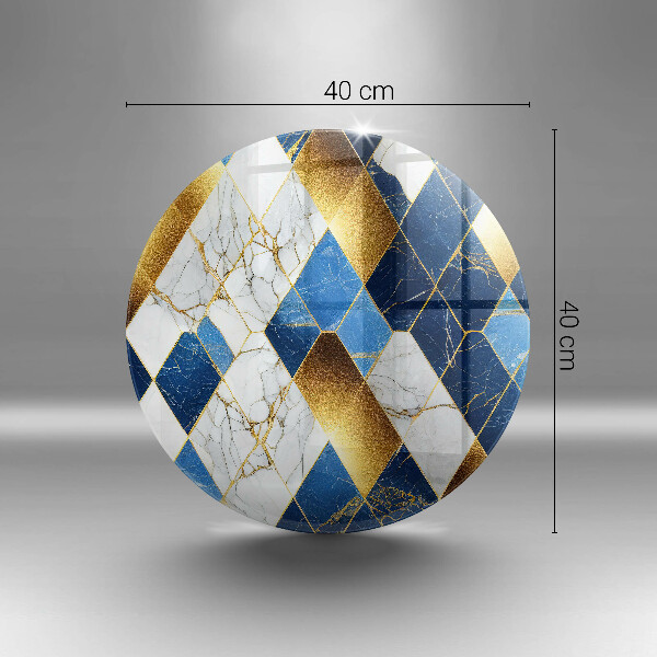 Tagliere in vetro temperato Rombi di marmo dorato