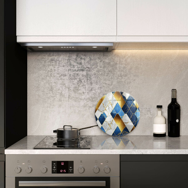 Tagliere in vetro temperato Rombi di marmo dorato