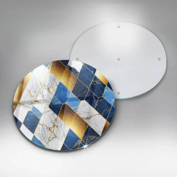 Tagliere in vetro temperato Rombi di marmo dorato